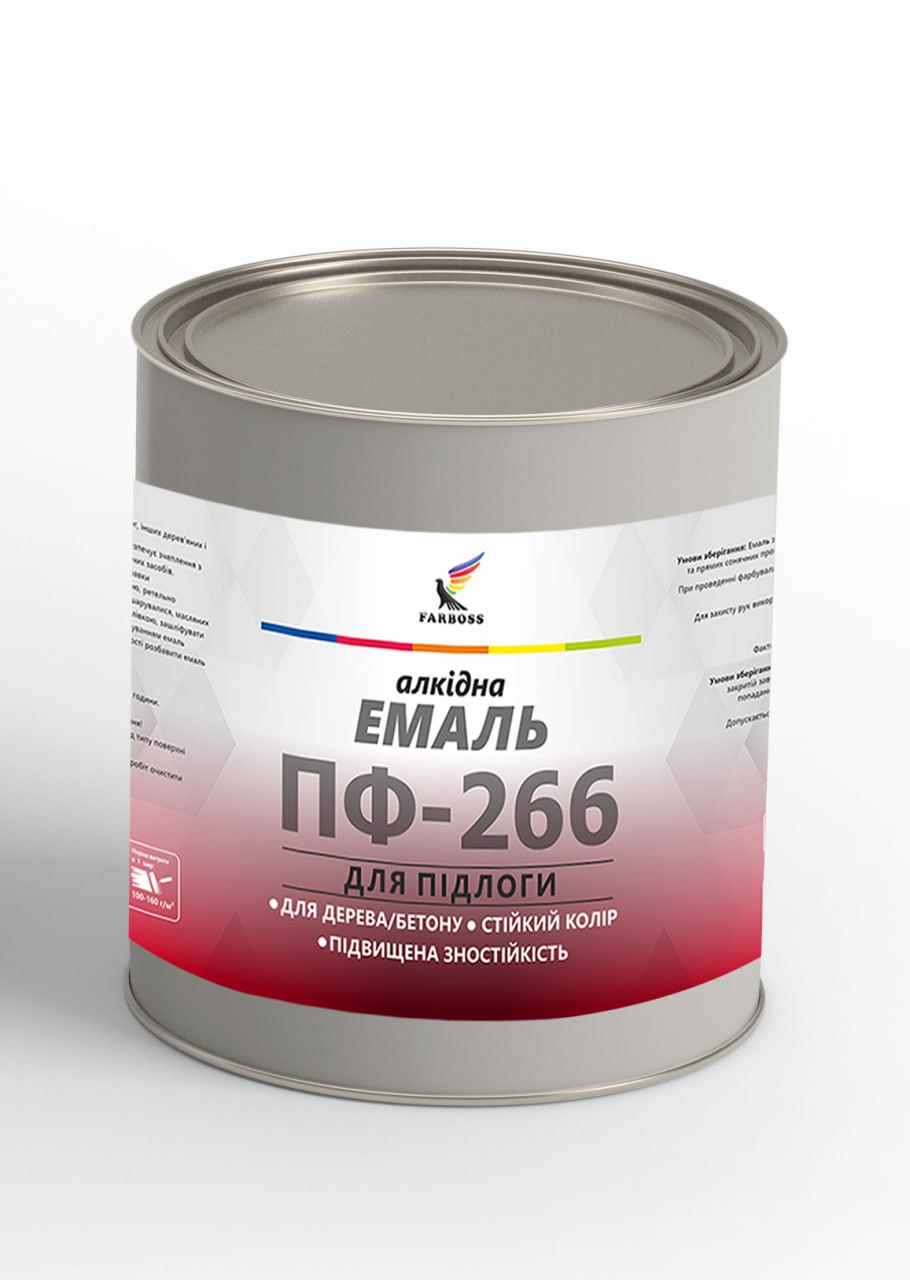 Емаль алкідна FARBOSS ПФ-266 для підлоги червоно-коричнева, 2,8 кг